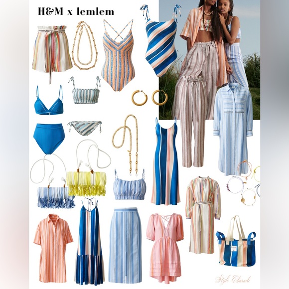 Lemlem x H&M Blue and white striped cropped tank - Picture 2 of 5